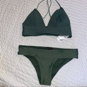 h&m olive green bikini set